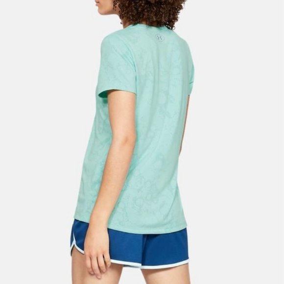 🌹Sale🌹 Under Armour Tech Short Sleeve V-Neck Tee Women’s Size XS 328880 361 - Picture 2 of 4